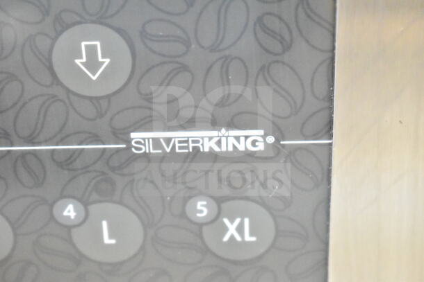 Silver King Commercial Countertop Dispenser, 115V, 1 Phase, with control panel display; brand logo visible.
