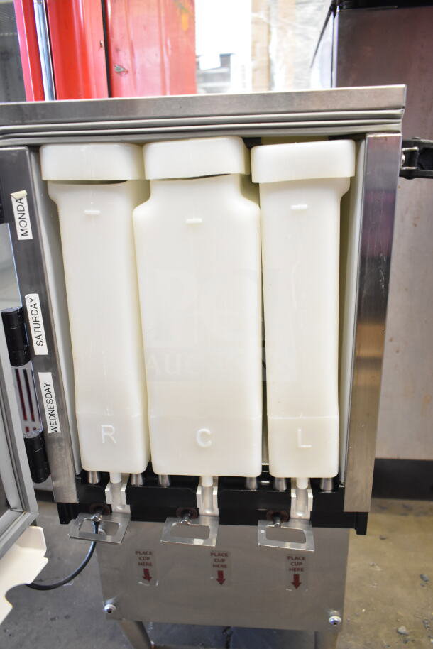 Silver King Commercial Countertop Dispenser, 115 Volts, 1 Phase. Features three labeled dispensers with day indicators.