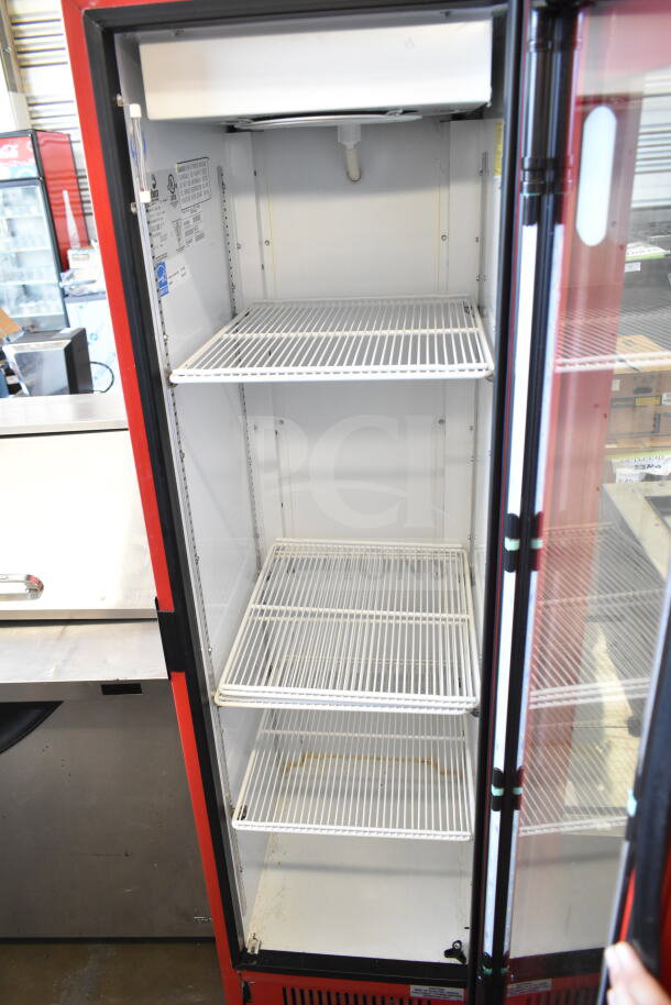 Imbera VR09 commercial single door reach-in cooler, 115 volts, 1 phase, three shelves, used condition, clean interior.