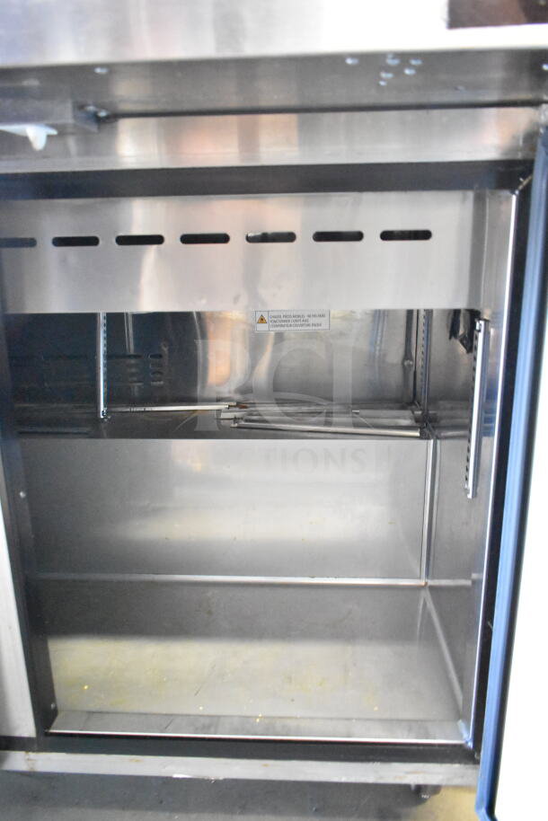 Turbo Air TST-72SD-30-N sandwich salad prep table, stainless steel interior, visible condition details. 115V, 1 Phase.