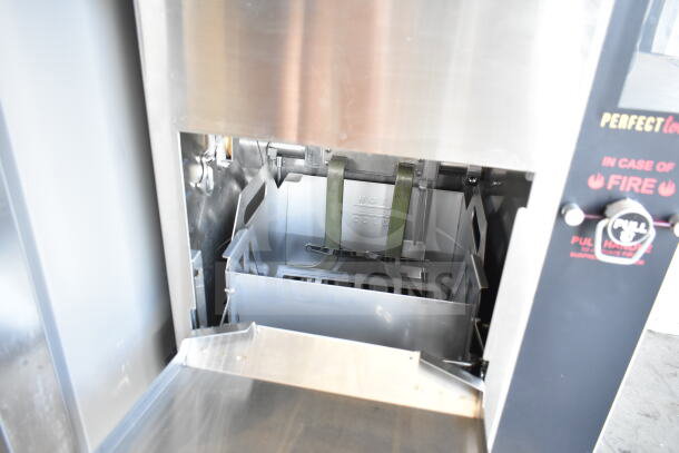 2024 Perfect Fry PFC730 semi-automatic ventless deep fryer, brand new with scratches. 230/400V, 3 phase, open fryer compartment.