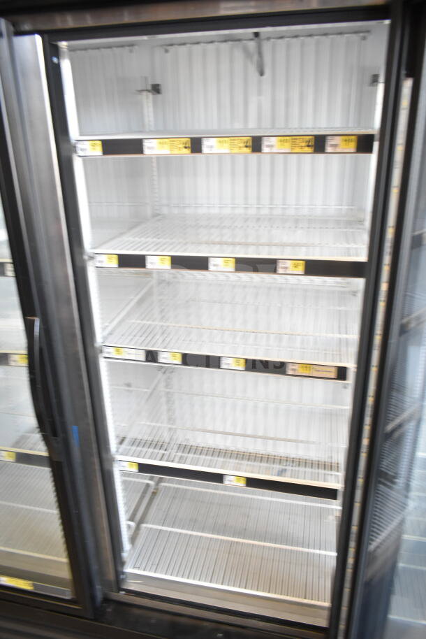 2017 True GDM-72F-HC commercial reach-in freezer with 3 glass doors, adjustable shelves, 115/208-230V, 1 phase.