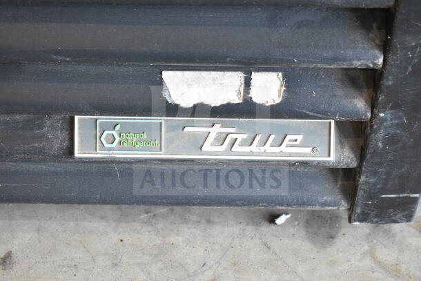 2017 True GDM-72F-HC freezer, True logo visible, natural refrigerant label, used condition, commercial-grade.