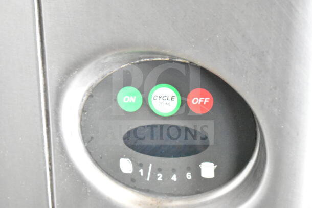 Hobart AM15 dishwasher control panel with on, cycle, and off buttons. Durable design for commercial use.