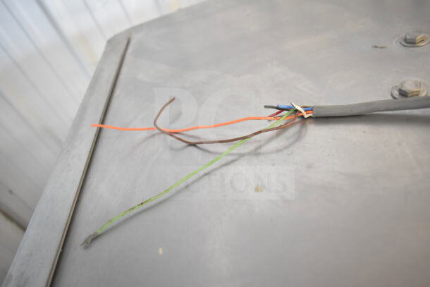 Hobart AM15 dishwasher wiring exposed, showing colorful wires on stainless steel surface. 208-240V, 3 Phase.