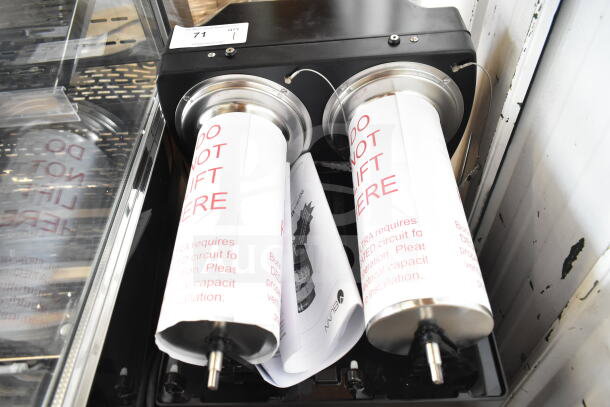 Bunn ULTRA NX 58000.0120 commercial slushie machine, missing hoppers, 120V, 1 phase, includes "Do Not Lift Here" tags.