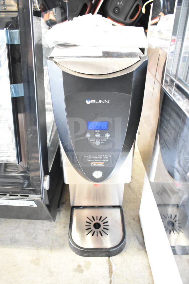 Brand new Bunn 45300.0008 H3X 3 Gallon Hot Water Dispenser, 120V, 1 Phase, minor scratches, digital display, stainless steel.