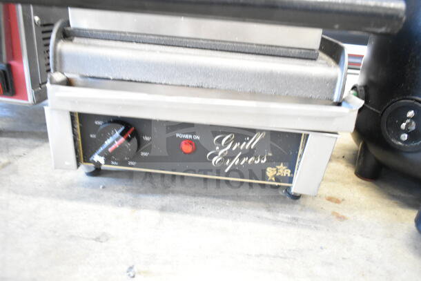 Star Commercial Countertop Panini Press, 115V, 1 Phase, showcasing temperature dial and power indicator.
