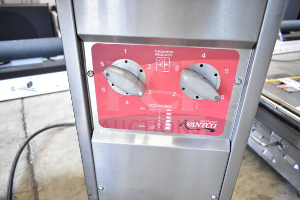 Avantco 177CPBTB66A commercial bun toaster, red dial panel, 120 volts, 1 phase, stainless steel, pristine condition.