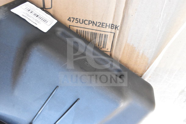 Brand new scratch and dent items, including replacement kettle for popcorn machine and ice cream tub covers, barcode visible.