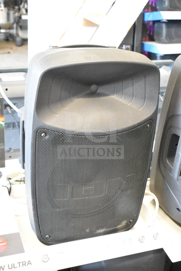 Ion Pro Glow Ultra speaker from a store display. Black, portable with a mesh front panel. Great condition.
