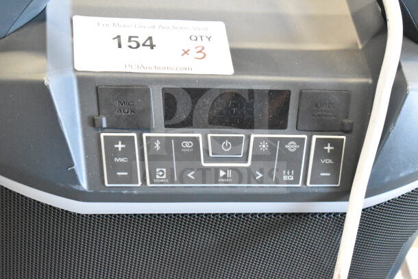 Ion Party Boom Plus Speaker, store display model, control panel view, excellent condition with USB, AUX, and EQ features.