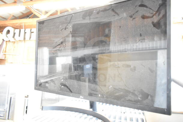 3 computer monitors; elo, Dell, and LG. Screen shown is dusty, no visible damage. Sold as-is, bid wins all three.