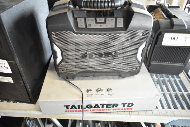 Ion Tailgater TD rugged Bluetooth speaker, black, with control panel and handle, lightly used condition.