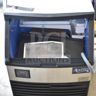 Brand new Avantco 194UCH280A undercounter ice machine, 299 lb., 115V, 1 phase, minor scratches, parts box included.