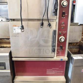 Crown SX-7G3 Commercial Natural Gas Powered 2 Deck Steam Cabinet. 94,000 BTU.