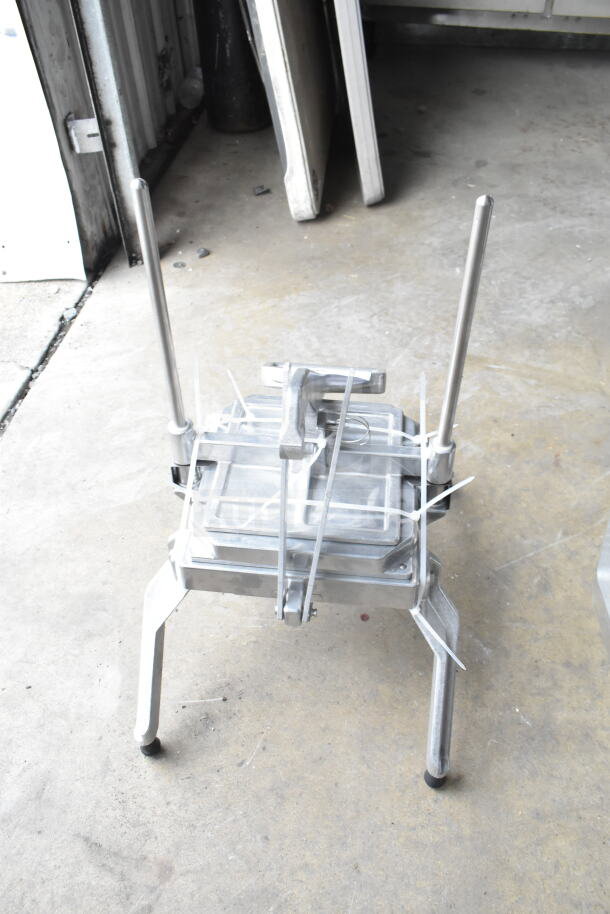 Nemco Countertop Lettuce Head Cutter, stainless steel, sturdy legs, excellent condition, used for efficient lettuce slicing.