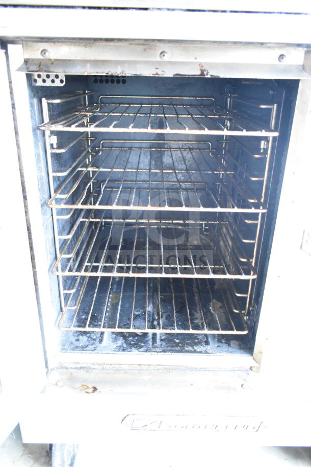 Southbend Marathoner Gold commercial gas convection oven, half size with view-through door, thermostatic controls, on casters.
