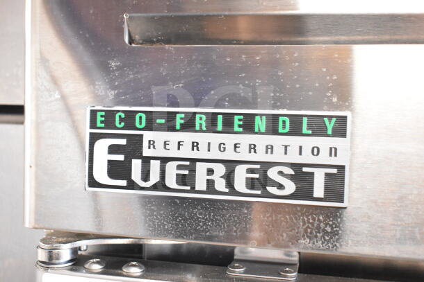 Everest ESR2 Commercial Cooler, 2-door, 115V, eco-friendly label, stainless steel, excellent condition.