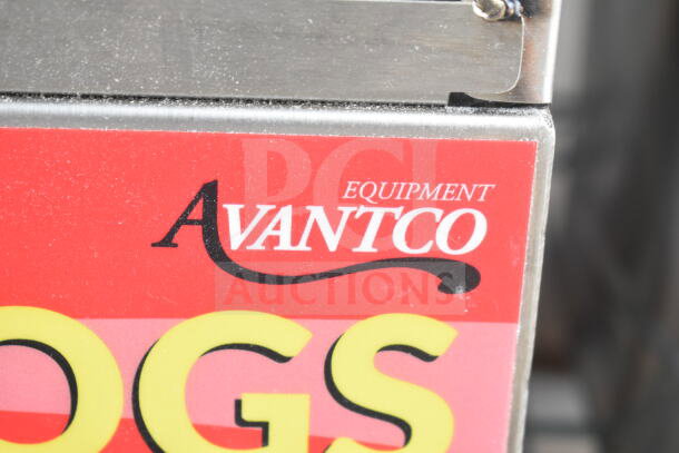 Avantco 177HDS175 hot dog steamer, 175 dog/40 bun capacity, brand new with scratch and dent, visible logo.