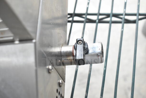 Brand new Avantco 177HDS175 hot dog steamer, stainless steel, visible steam spout detail, 120V, minor scratches.