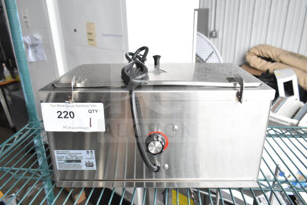 Brand new Carnival King 3 Qt. Double Cone Dip Warmer, model 382CDPW2, 120V, 1 phase, minor scratches visible.