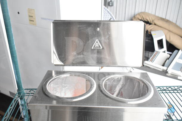 BRAND NEW Carnival King 382CDPW2, 3 Qt. Double Cone Dip Warmer, 120V, 1 Phase, slight scratches, stainless steel finish.
