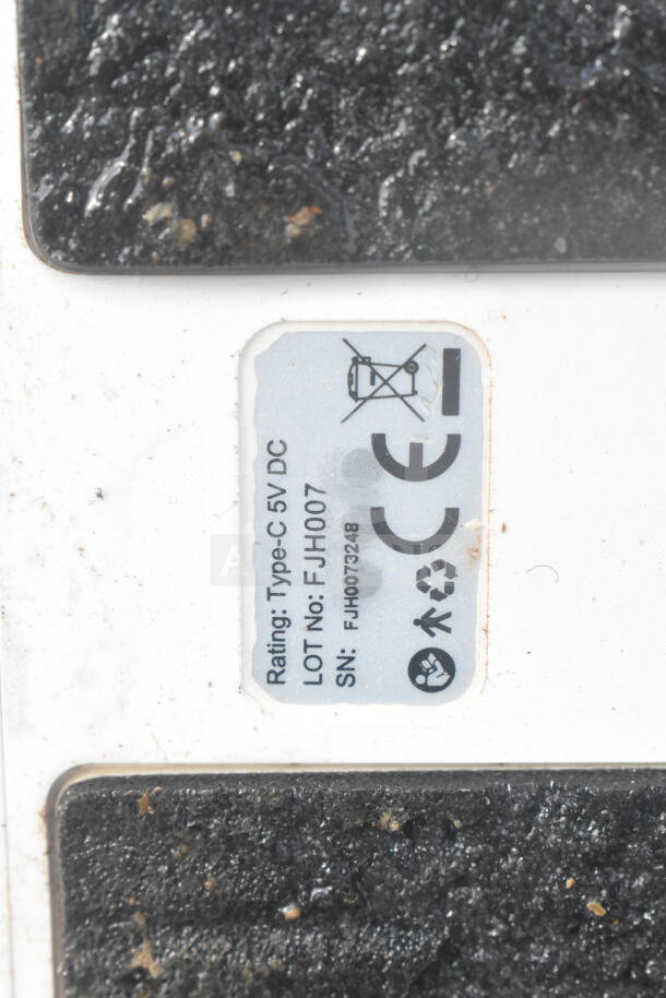 Safescan TA-8025 Fingerprint Clock In System, Type-C 5V DC, Lot No: FJH007, SN: FJH0073248, visible wear.