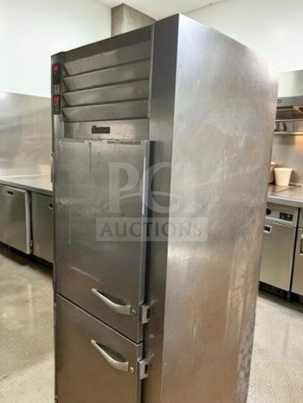 Flawless Traulsen ADT132WUT-HHS refrigerator/freezer combo, 29", dual temp, NSF/UL listed, stainless steel, half solid doors.