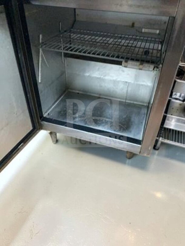 Economy EUR27A 27" undercounter refrigerator in pristine condition, stainless steel, R290, 115V, fully operational.