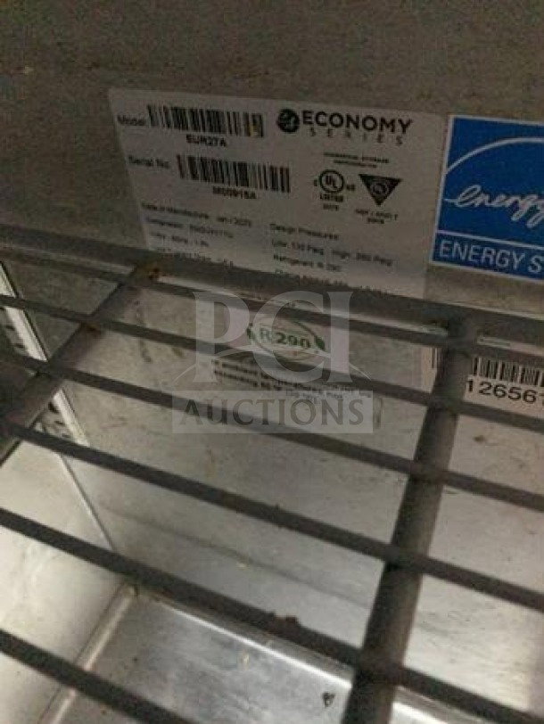 Economy EUR27A undercounter refrigerator, pristine condition, stainless steel, R290, fully tested, 27", 115V, Hoshizaki.