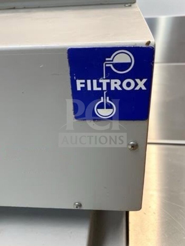 FILTROX FFS-Series mobile fryer oil filtration system, premium condition, grey with blue logo, fully tested & operational.
