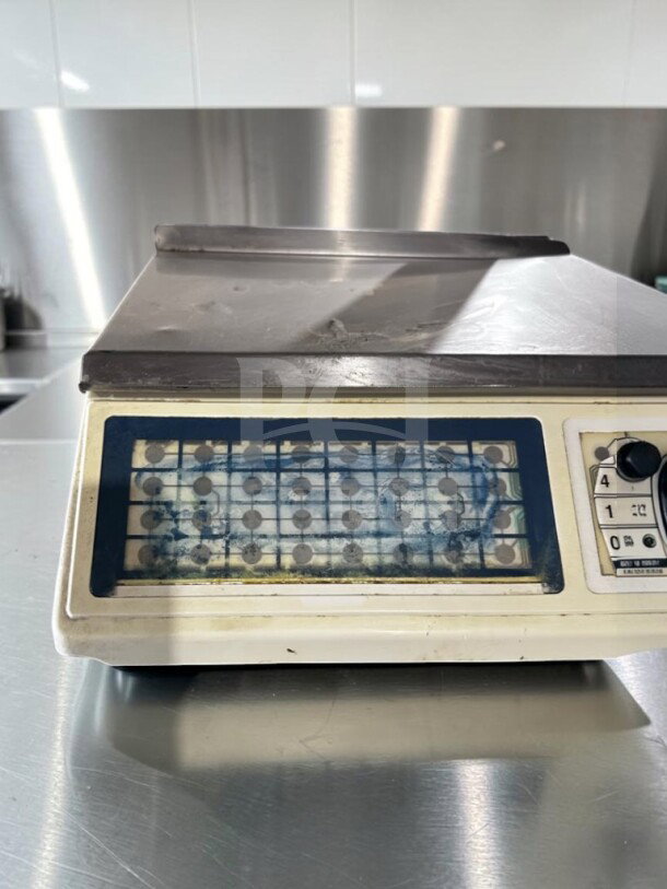 Skyfood PC-100-PL stainless steel price computing scale, 60 lb capacity, with pole display, fully tested, model SKY-S-SCAL-1229.