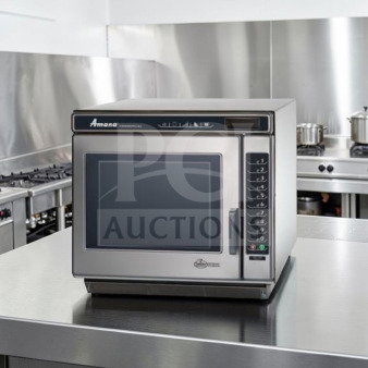 Amana RC17S2 commercial stainless steel microwave oven, 1700W, ETL listed, top-tier condition, durable design, fully tested.