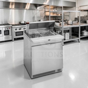 Randell 9412-32-7 prep unit; superior condition, 32" single door, 12 pan capacity, 115V, NSF & cULus listed, fully tested.