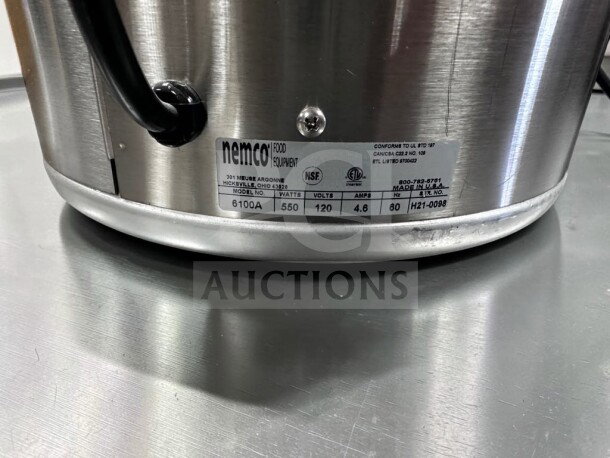 Brand new Nemco 6100A 7 Qt. stainless steel food/soup warmer, 120V, 550W, NSF & ETL listed, ready for commercial use.