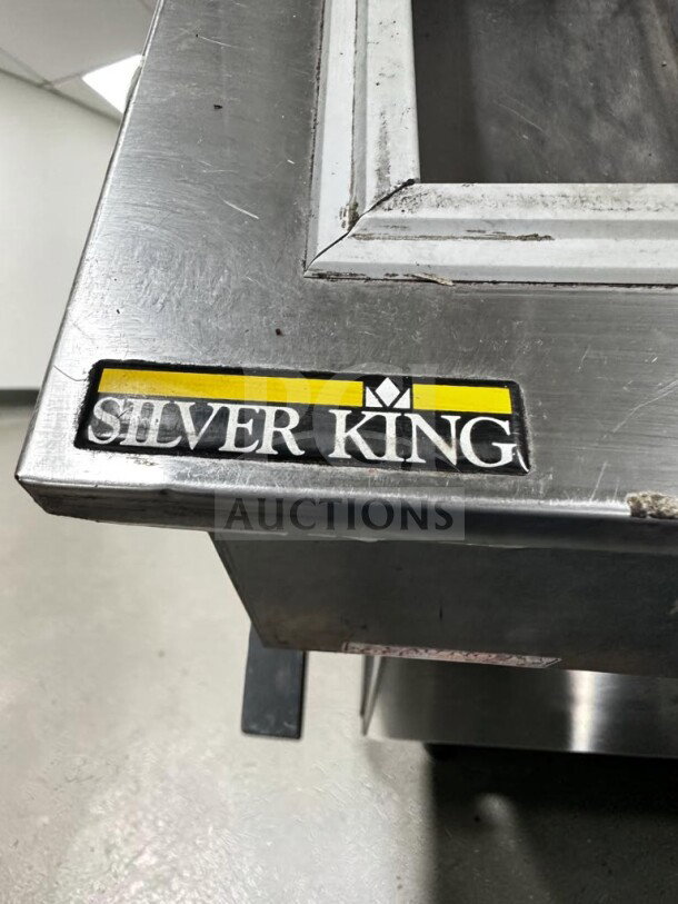 Silver King SKFDI23-ELUS1 drop-in ice cream freezer, stainless steel, logo visible, excellent condition, ETL listed.