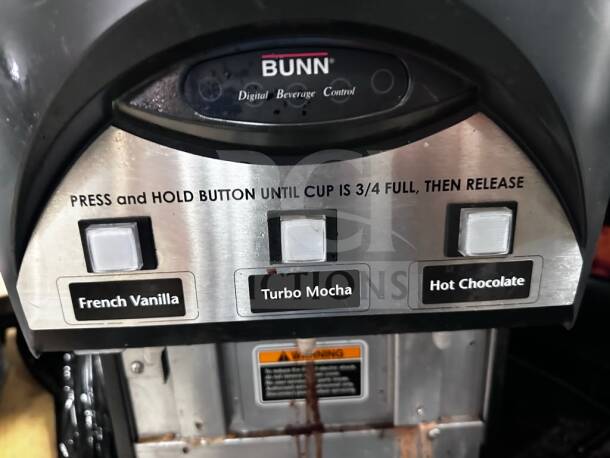 Bunn iMIX-3S+ 3-Hopper Dispenser, buttons for French Vanilla, Turbo Mocha, Hot Chocolate, NSF & ETL listed, operational.