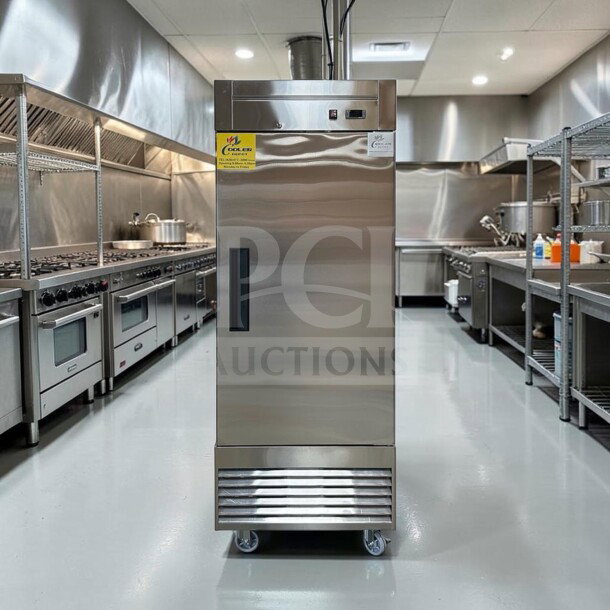 Prime condition Cooler Depot CD-29F-1, 29" one-door reach-in freezer, 17.79 cu. ft., ETL & NSF certified, tested operational.
