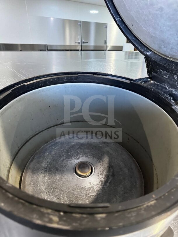 Interior of Livart L-350 commercial rice cooker showing well-maintained condition. 30-cup capacity, stainless steel.