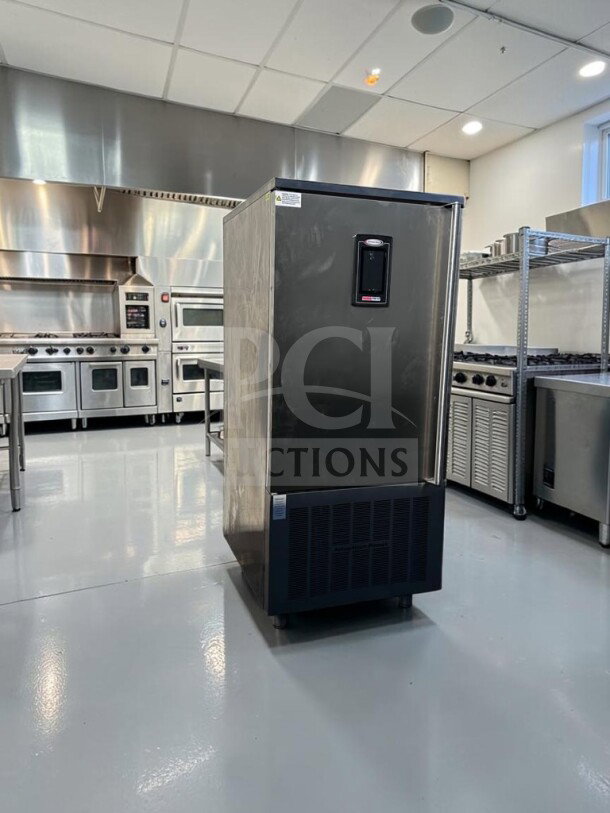 American Panel AP12BCF110-3 stainless steel blast chiller, 24-pan capacity, UL & NSF certified, exceptional condition.