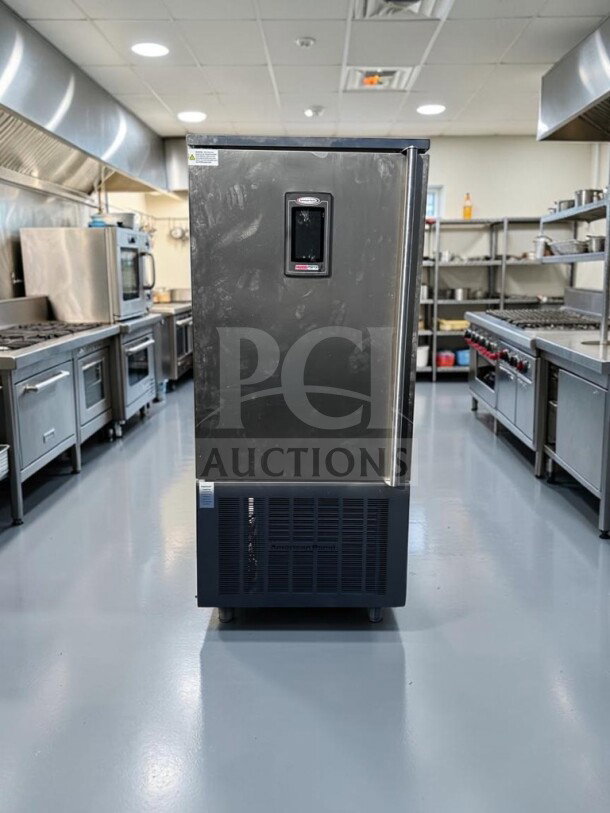 American Panel AP12BCF110-3 HURRiCHiLL™ blast chiller, 24-pan, stainless steel, UL & NSF certified, excellent condition.