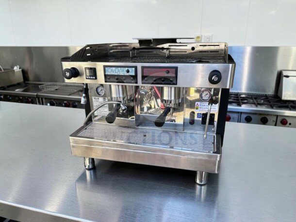 KLüb LT2 Teapresso machine, two-group model, dual 6-liter boilers, stainless steel, fully tested, ETL listed.