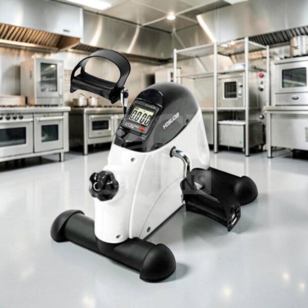 Optimal condition YOSUDA YBM-1 portable under-desk mini exercise bike. Features adjustable magnetic resistance, LCD monitor.