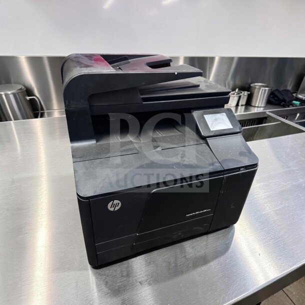 Well-maintained HP LaserJet Pro 200 Color MFP M276nw printer, featuring wireless, print/copy/scan/fax, 3.5" touchscreen.