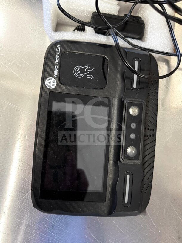 Allied Time USA CB4000 biometric time clock, new/open box. Features face, palm, fingerprint, PIN, RFID, Wi-Fi/LAN.