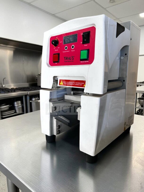 High-grade Y-Fang commercial automatic cup sealing machine, model YFA-S-SEA-129. Features adjustable temperature control, CE marked, fully tested, in excellent condition.