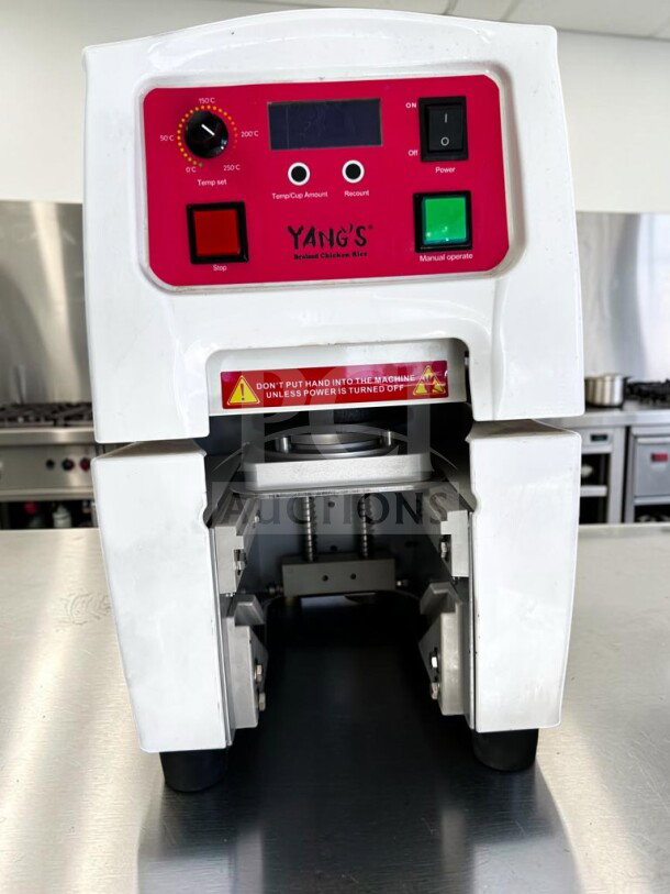High-grade Y-Fang Commercial Cup Sealing Machine, model YFA-S-SEA-129, adjustable temperature, CE marked, fully operational.