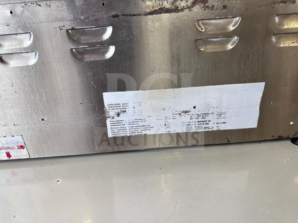 Duke 305 Aerohot commercial hot food table, stainless steel, five wells, optimal condition, visible label with model details.