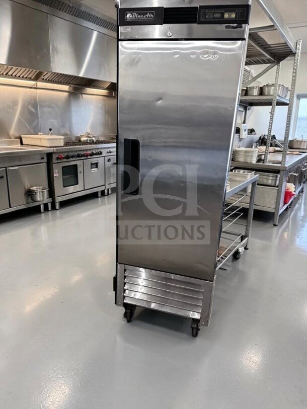 Blue Air BSF23 27" reach-in freezer, 23 cu. ft., single solid door, bottom-mount refrigeration, excellent condition.